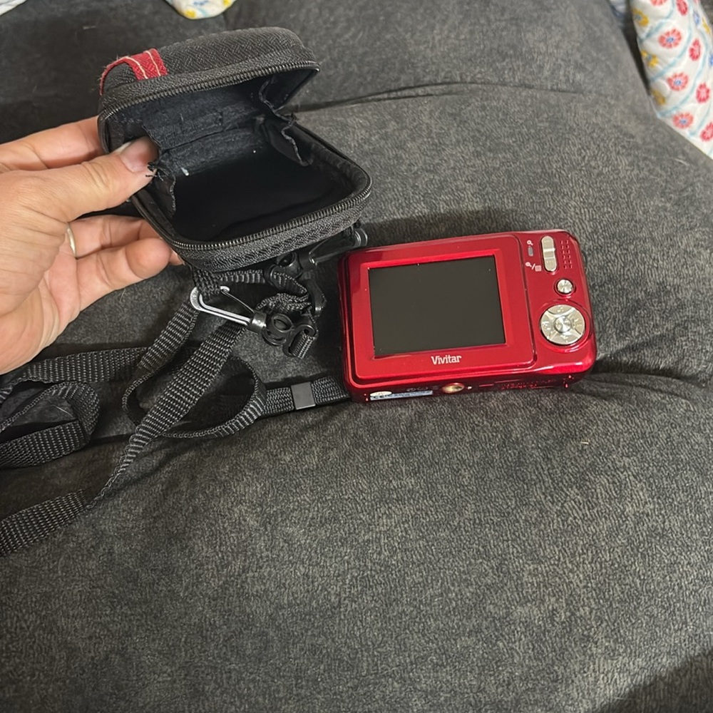 Red Digital Camera with Case - Picture 2 of 6